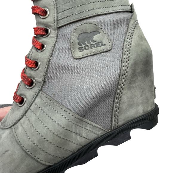 Sorel (11) Lexie Wedge Boot Quarry Waterproof Ankle Grey Winter Snow Rain - Picture 8 of 14